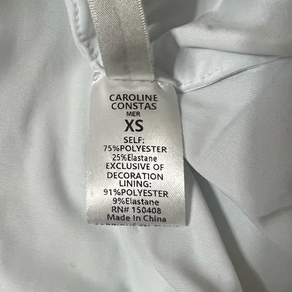 Caroline Constas Nova Off-Shoulder Puff Sleeve One Piece in Green Palm Leaf XS - Picture 8 of 10